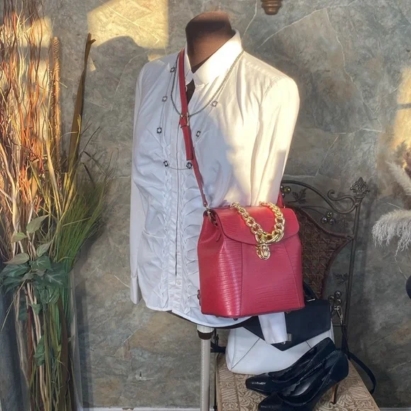 Divina firenze trilli backpack, Crossbody, satchel purse, convertible bag, pink - Picture 6 of 16